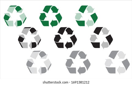 Recycle icon, recycling vector design logo 