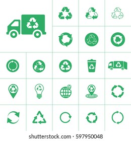 recycle icon set, circular arrows