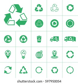 recycle icon set, circular arrows