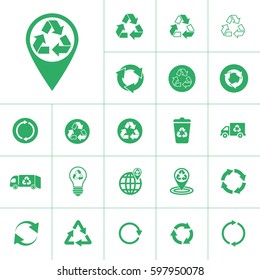 recycle icon set, circular arrows