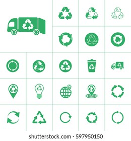 recycle icon set, circular arrows