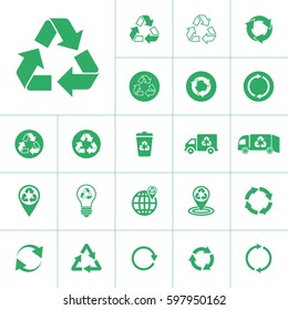 recycle icon set, circular arrows