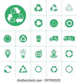 recycle icon set, circular arrows
