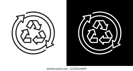 Conjunto de iconos de reciclaje. Diseño De Línea Limpia Con Versiones Claras Y Oscuras Para Un Uso Versátil