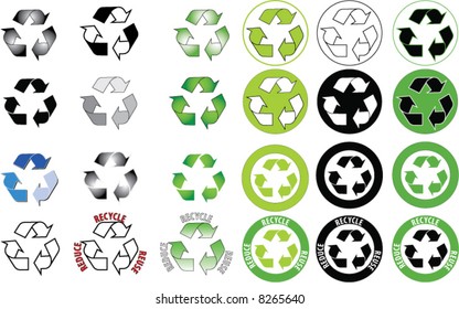 recycle icon set - colors ready