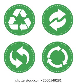 Recycle icon set isolated on white background.