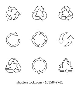 Recycle Icon Set Line Version Vector Stock Vector (Royalty Free ...