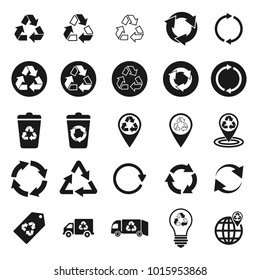 Recycle icon set for mobile concepts and web apps.. Collection modern infographic logo and pictogram.