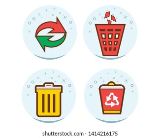 recycle icon set, modern flat design