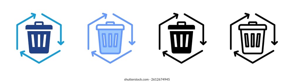 Recycle icon set multiple style collection