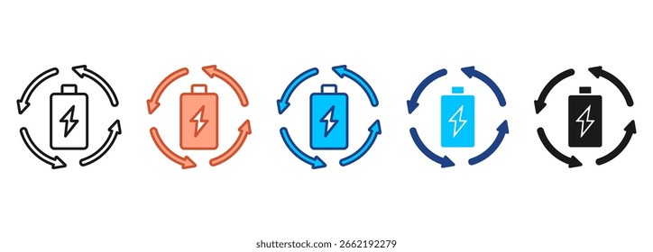 Recycle Icon Set Multiple Style Collection