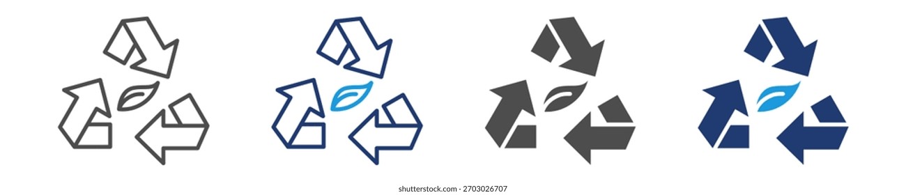 Conjunto de iconos de reciclaje Estilo múltiple