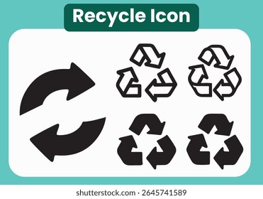 recycle icon set, recycle, recycling, eco, eco-friendly, sustainability, green, reuse, reduce, recycle icon, arrow loop, circular arrows, environment, conservation, black silhouette