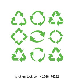 recycle icon set, Recycle Recycling symbol. Vector illustration. Isolated on white background. - Shutterstock ID 1548494522