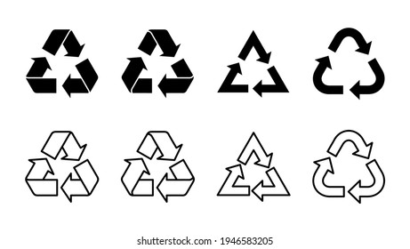 Juego de iconos de reciclaje. Icono de vector de reciclaje.