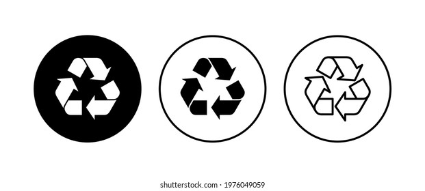 Recycle icon set. Recycling vector icon.