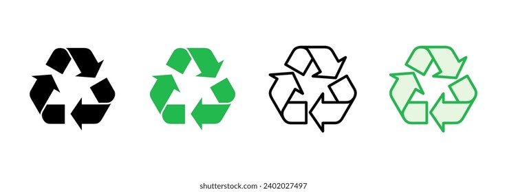 Recycle icon set. Recycling vector icon.