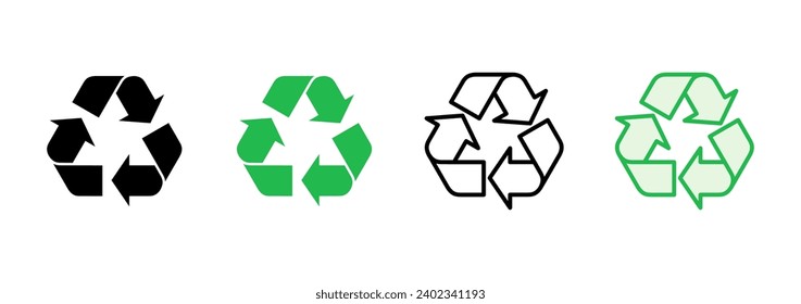 Juego de iconos de reciclaje. Icono de vector de reciclaje.