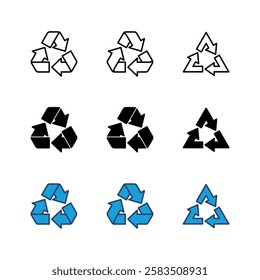 Recycle icon set. Recycling vector icon.