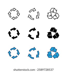 Recycle icon set. Recycling vector icon.