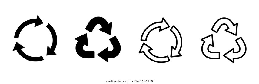 Recycle icon set. Recycling vector icon.