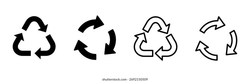 Recycle icon set. Recycling vector icon.