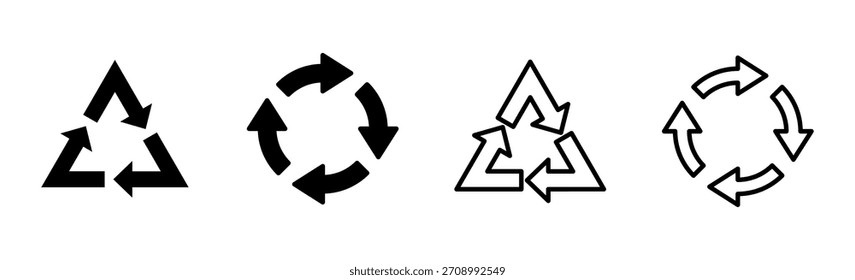 Conjunto de ícones de Reciclagem. Ícone de vetor de reciclagem.