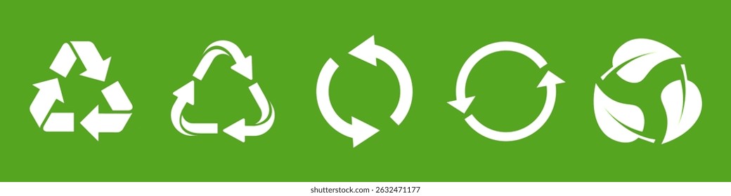 Recycle Icon Set – Sustainability and Eco-Friendly Symbols