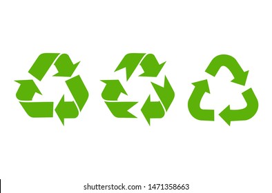 Recycle icon set template color editable. Recycle symbol pack vector sign isolated on white background. Simple logo vector illustration for graphic and web design.