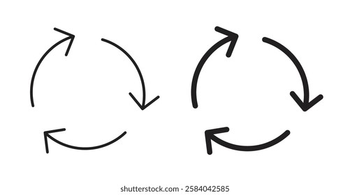 Recycle icon set in thin line. vector illustrations for web