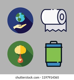 recycle icon set. vector set about garbage bin, toilet paper, ecology and ecologism icons set.