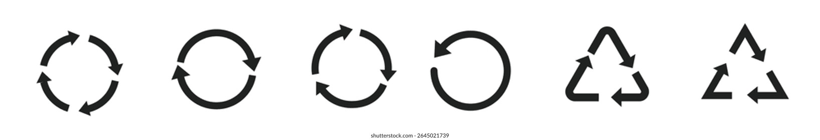 Recycle icon set, vector ecology flat sign symbol. vector