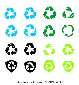 recycle icon set, vector eps10