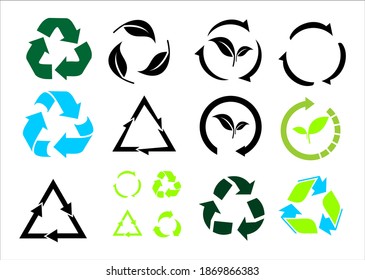 recycle icon set, vector eps10
