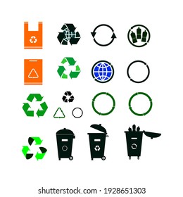 recycle icon set, vector eps10