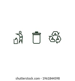recycle icon set, vector eps10.