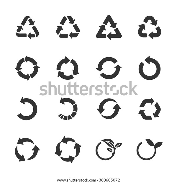 recycle icon set, vector\
eps10.