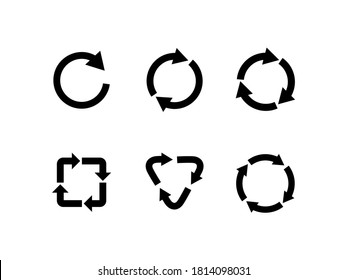 Recycle icon set vector illustration isolated on white background. Recycling and rotation arrow icon collection