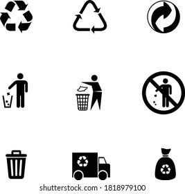 Recycle icon set. Vector illustration 