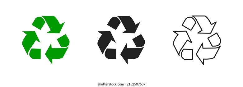 Recycle icon set. Vector illustration. Recycling symbol. EPS 10.