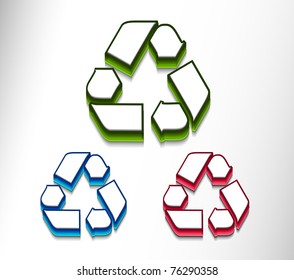 Recycle icon set - vector illustration.