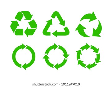 Recycle icon set vector. Rotate circle symbol vector illustration