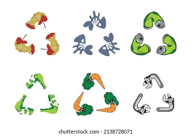 Recycle icon set vector. Rotate circle symbol vector illustration.