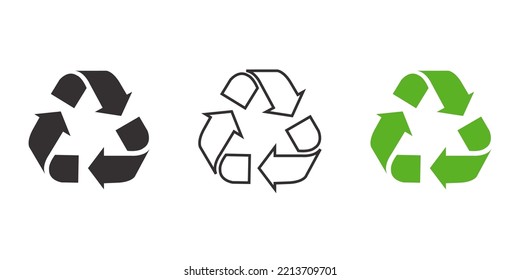 Recycle icon set vector. Rotate circle symbol vector illustration