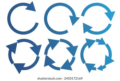 Recycle icon set vector. Rotate circle symbol vector illustration