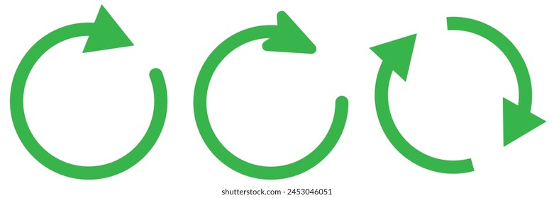 Recycle icon set vector. Rotate circle symbol vector illustration