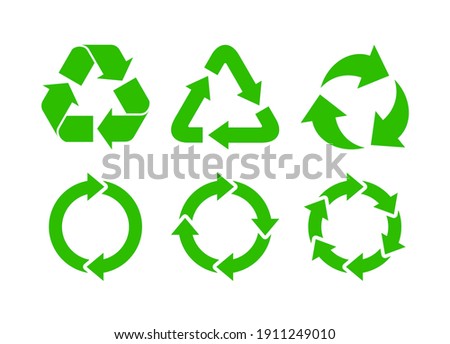 Recycle icon set vector. Rotate circle symbol vector illustration