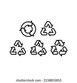 Recycle Icon Set Vector Symbol Design Illustration