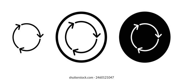 Recycle Icon Set. Waste Material Reuse Arrow Vector Sign. Recycle Paper Package Arrow Vector Icon Suitable for Apps and Websites UI Designs.