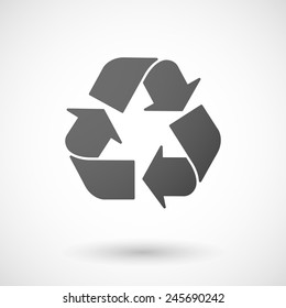 recycle   icon with shadow on white background